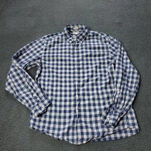 J Crew Slim Stretch  Button Shirt Cotton Long Sleeve  Blue GrayMens Size L Large